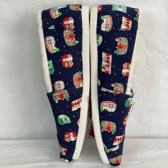 Toms Alpargata Paper Source Holiday Camper Christmas Ortholite Blue Shoes 7.5 - Picture 10 of 15